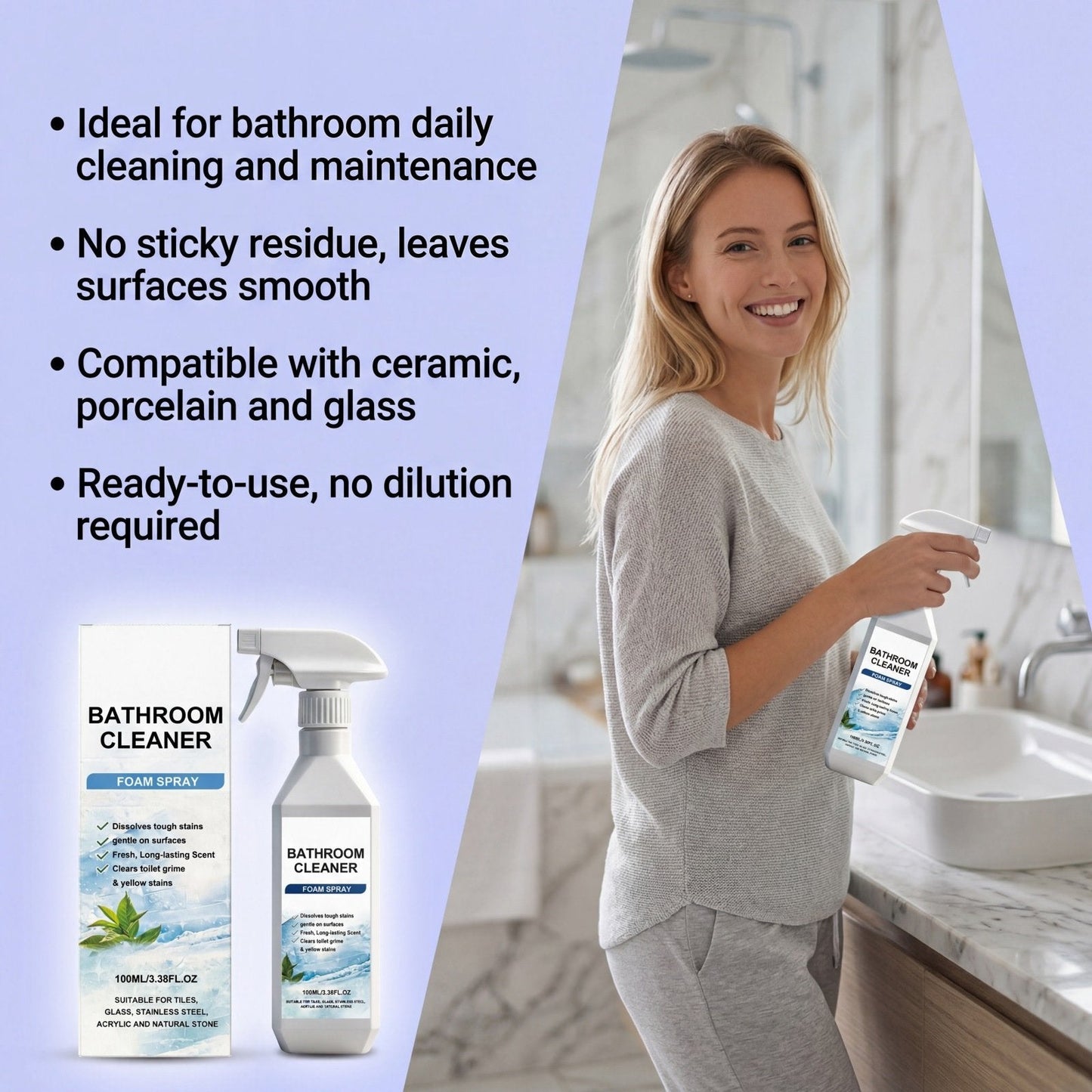 💐Last Day 70% OFF🍋Gravity-Defying Bathroom Cleaner🎁