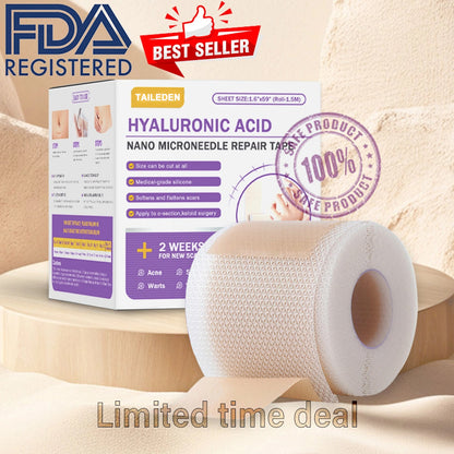 ✅ TAILEDEN™ Official | Nano Microneedle Scar & Wrinkle Repair Tape 🌿 Targets Scars, Fine Lines, Skin Laxity – Multi-Area Use (1.6in x 59in)