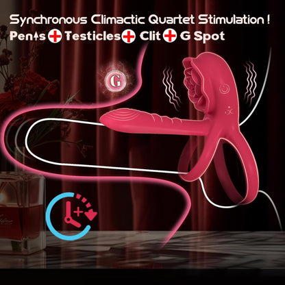 Alisanda™ The Ultimate Tongue Licking & Sucking Rose Vibrator – 2-in-1 Clitoral Stimulator & Deep G-Spot Massager, 9 Intense Orgasm Modes, Dual Motor Power for Blasting Climaxes, 100% Waterproof & Silky Silicone