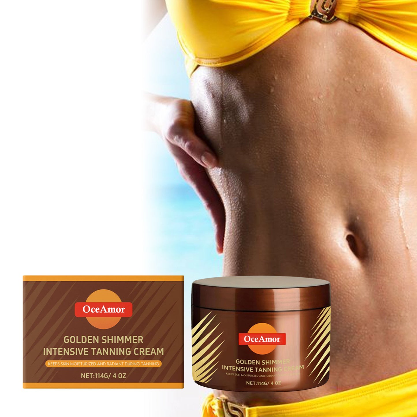 🔥 2025 Summer Hot Sale — Gold Shimmer Tanning Gel | Deep Bronze & Hydrate
