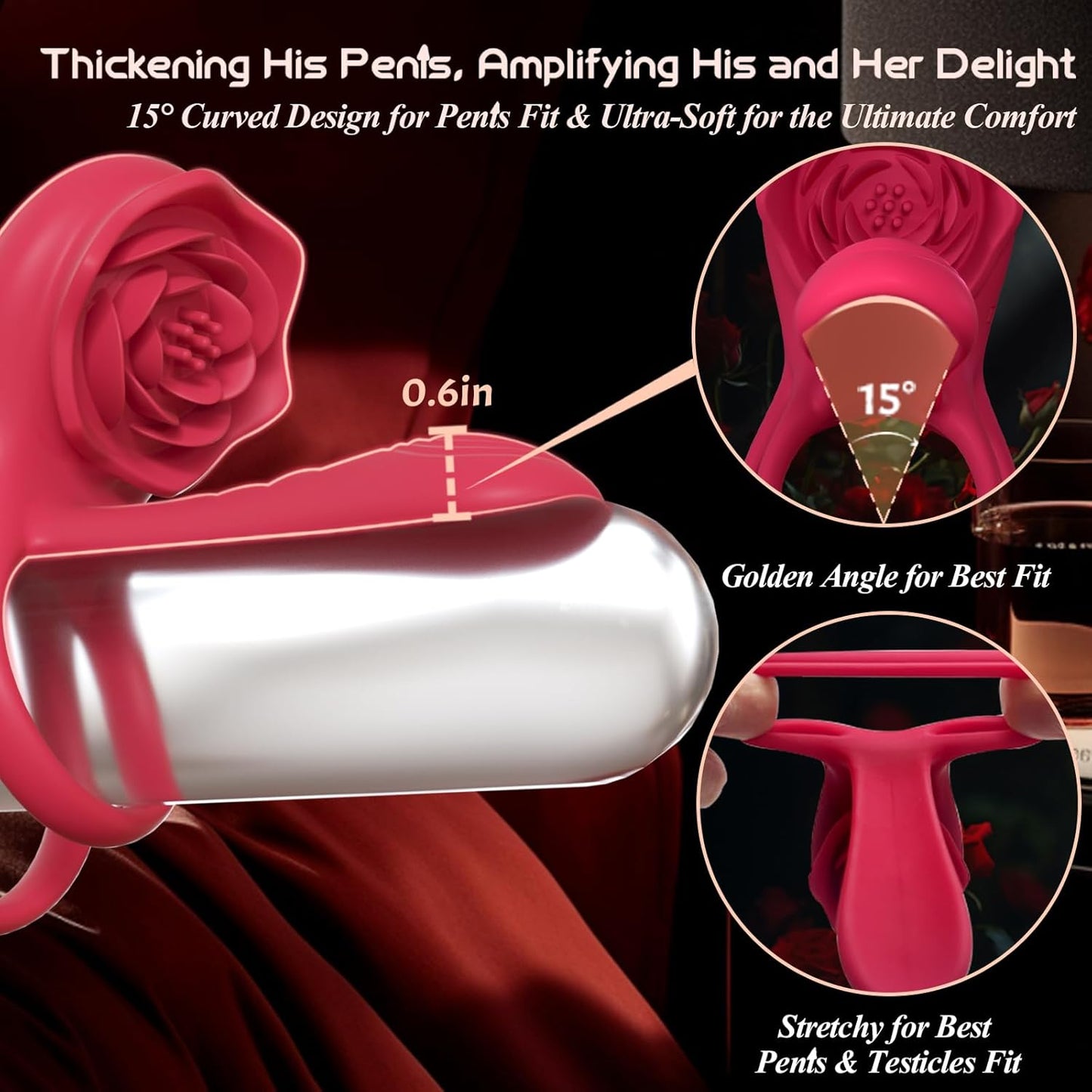 Alisanda™ The Ultimate Tongue Licking & Sucking Rose Vibrator – 2-in-1 Clitoral Stimulator & Deep G-Spot Massager, 9 Intense Orgasm Modes, Dual Motor Power for Blasting Climaxes, 100% Waterproof & Silky Silicone