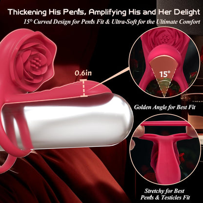 Alisanda™ The Ultimate Tongue Licking & Sucking Rose Vibrator – 2-in-1 Clitoral Stimulator & Deep G-Spot Massager, 9 Intense Orgasm Modes, Dual Motor Power for Blasting Climaxes, 100% Waterproof & Silky Silicone