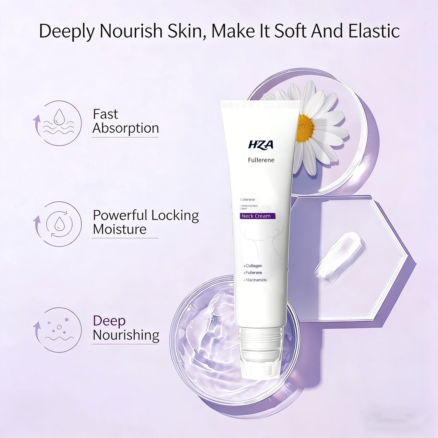 🌼Roller Massage Neck Cream 🧴 Collagen & Hyaluronic Acid | Firms Neck, Reduces Wrinkles & Double Chin