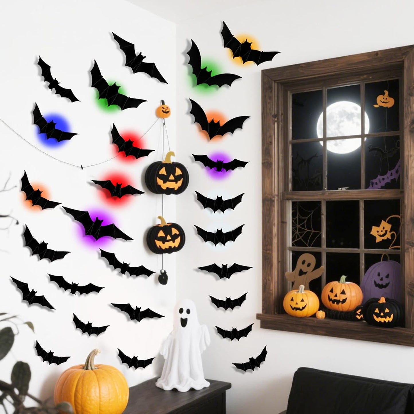 🦇3D Bat Design LED HALLOWEEN BATS