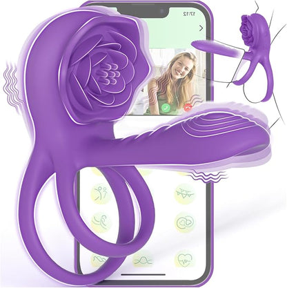 Alisanda™ The Ultimate Tongue Licking & Sucking Rose Vibrator – 2-in-1 Clitoral Stimulator & Deep G-Spot Massager, 9 Intense Orgasm Modes, Dual Motor Power for Blasting Climaxes, 100% Waterproof & Silky Silicone