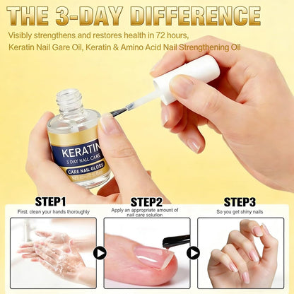 🥳2026 HOT SALE💅 3-Day Nail Repair Treatment – Keratin & Amino Acids for Dry, Brittle, Peeling Nails! ✨