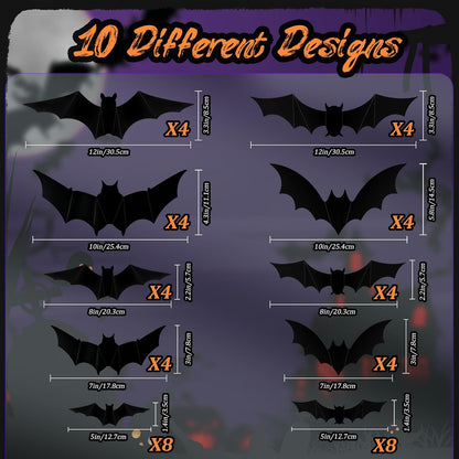 🦇3D Bat Design LED HALLOWEEN BATS