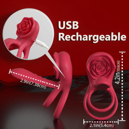 Alisanda™ The Ultimate Tongue Licking & Sucking Rose Vibrator – 2-in-1 Clitoral Stimulator & Deep G-Spot Massager, 9 Intense Orgasm Modes, Dual Motor Power for Blasting Climaxes, 100% Waterproof & Silky Silicone