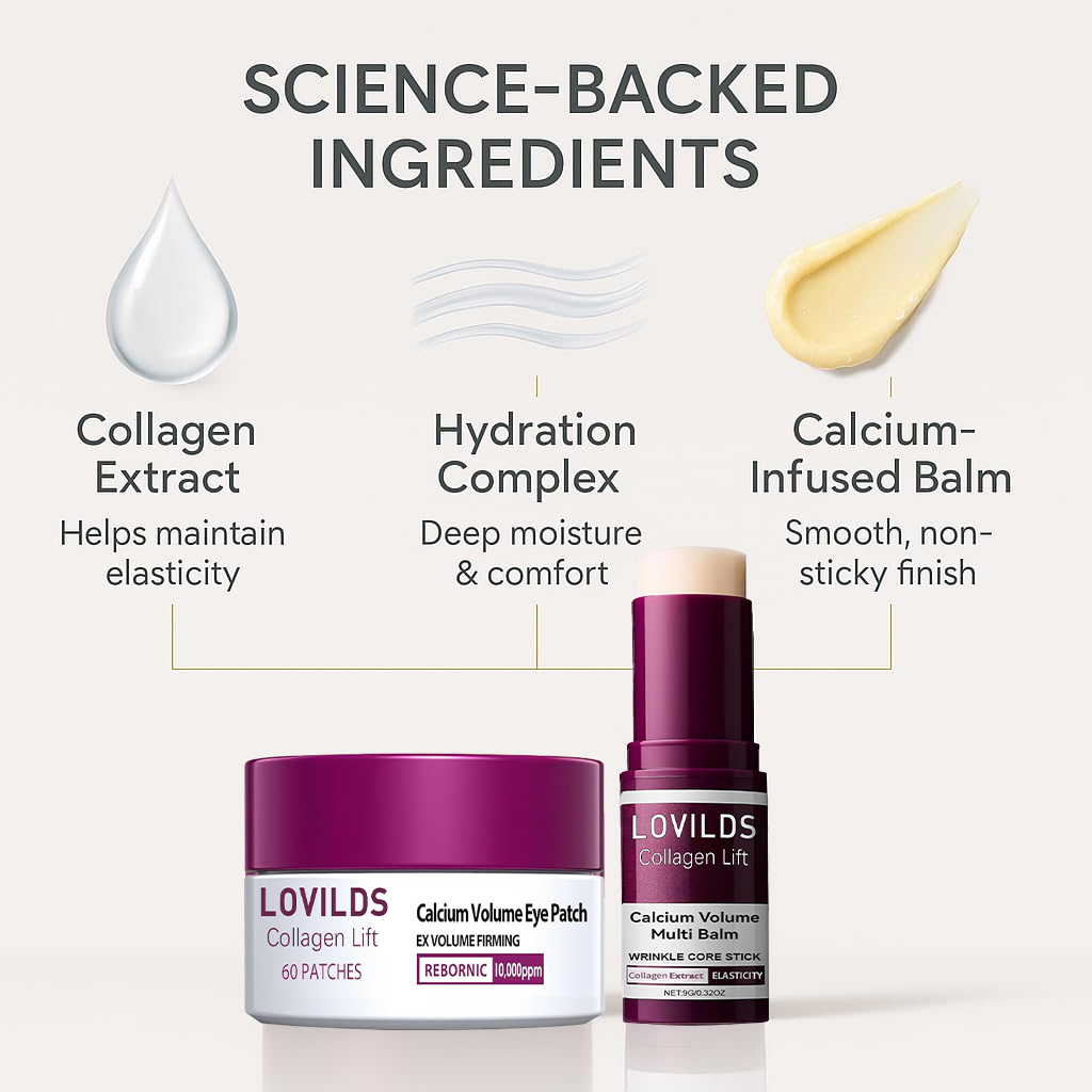 💗 LOVILDS Collagen Lift Eye Balm Stick + Eye Patch Set！