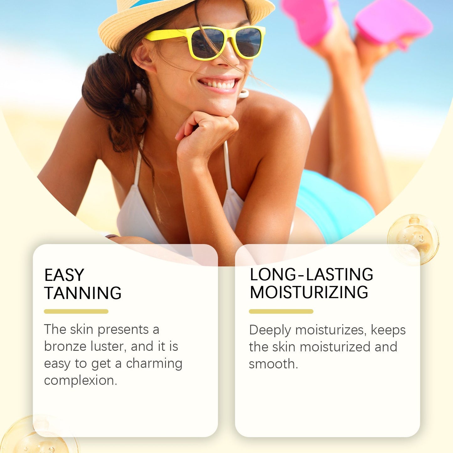 🔥 2025 Summer Hot Sale — Gold Shimmer Tanning Gel | Deep Bronze & Hydrate